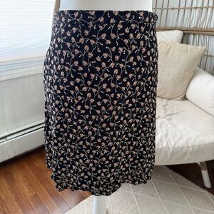 Rodier Paris Floral Viscose Skirt Size 42 EU (US 10) Black Dark Romantic